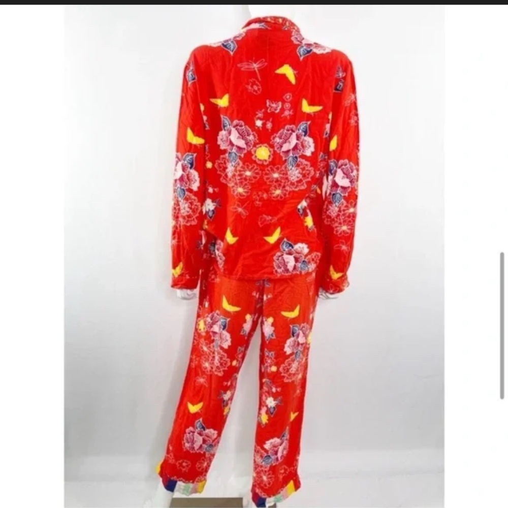Cleobella Red Floral Pajama NWOT L butterfly boho rare printed set $148 casual - Picture 3 of 7